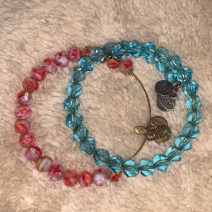 Alex and ani bracelets vintage sixty-six one gold one silver